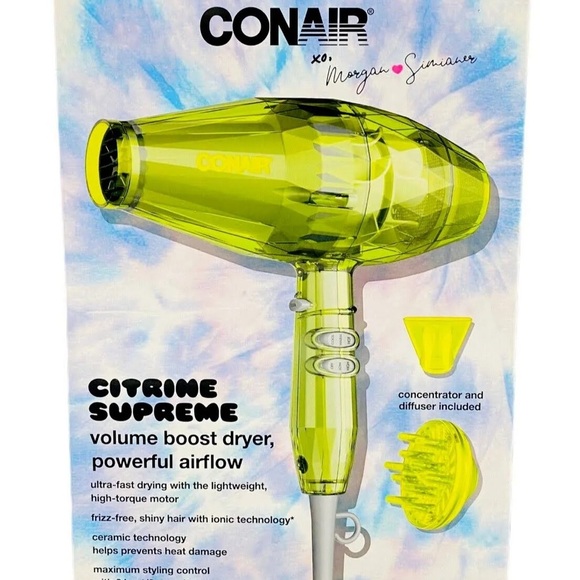Conair XoMorgan Simianer Citrine Supreme Ceramic Volume Boost Hair dryer NEW​ - Picture 3 of 8